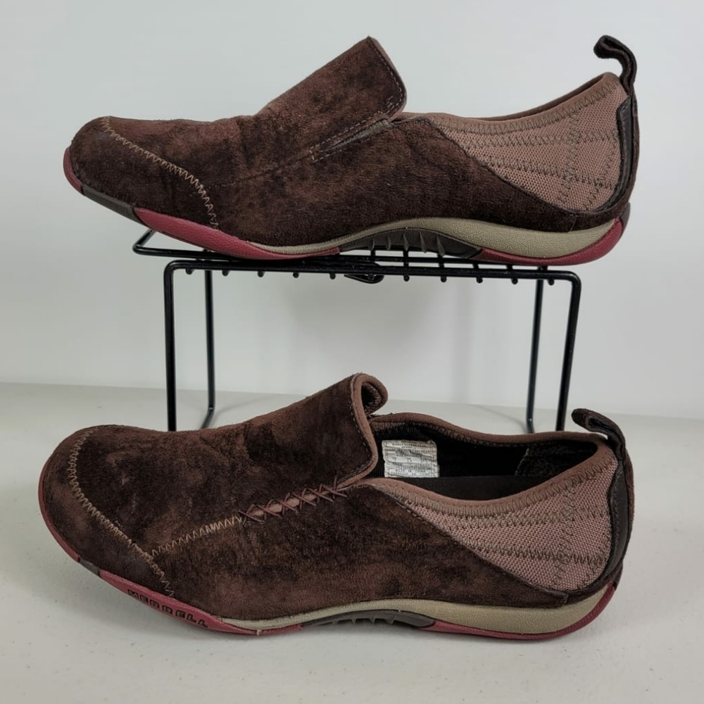 Merrell Womens Bisect Coffee Bean Sz 7 Suede Slip On Walking Casual Shoes J76020